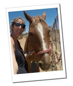 SueWhereWhyWhat and 'Big Red' - Horse Riding in Namibia