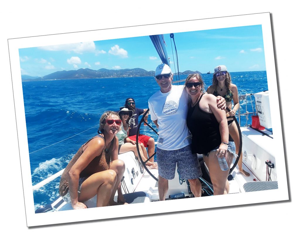 SueWhereWhyWhat and friends sailing on a sunny day, St.Thomas's BVI