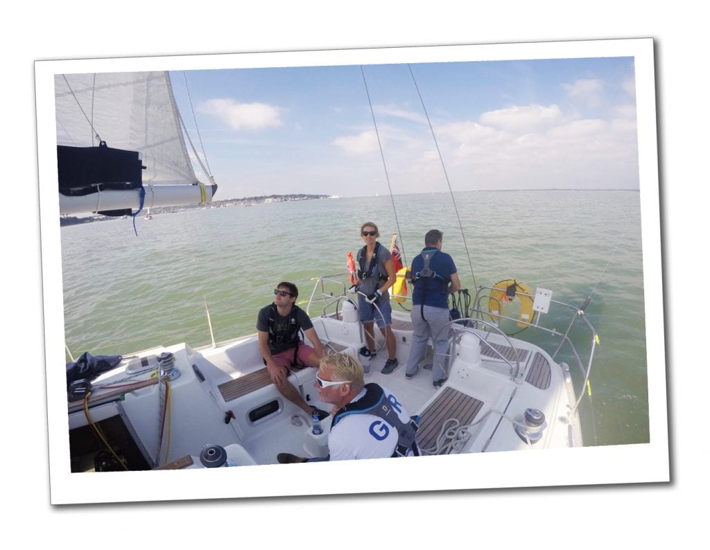 SueWhereWhywhat and crew aboard a yacht at sea