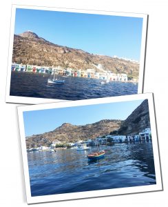 Views of Klima on the Milos Boat trip, Greece
