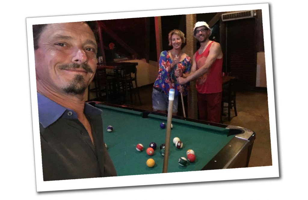 Suewherewhywhat playing pool with friends, Nassau, Bahamas