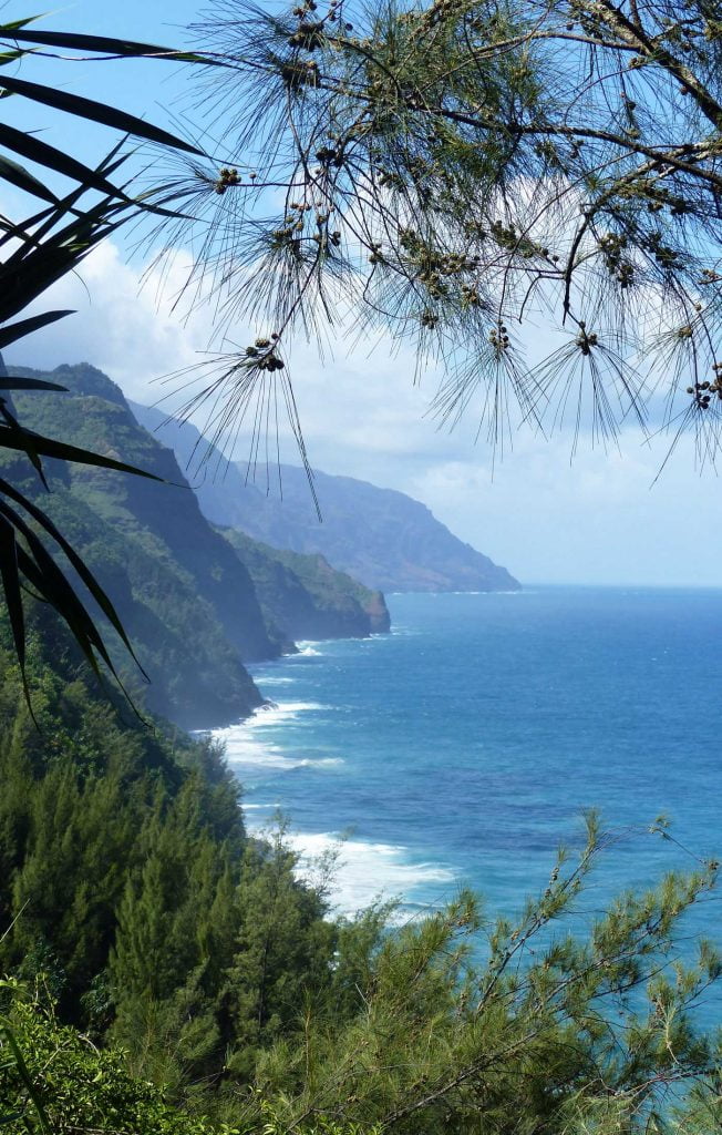 From the cliffs overlooking the sea Kalalau Trail