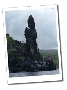 The amazing Praying-Monk rock at Bucaneer Cove, The Galápagos Islands. The Best 8-Day Boat Tour Of The Galápagos Islands