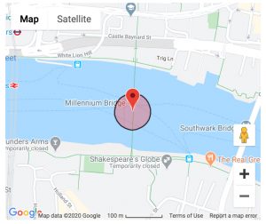 Google Map of The Millennium Bridge, London