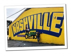 SWWW and big yellow painted sign saying Nashville