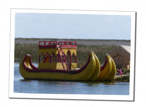 Shoe shaped boats. An Amazing 2 Day Homestay in Lake Titicaca Uros Reed Island People Taquiles Island