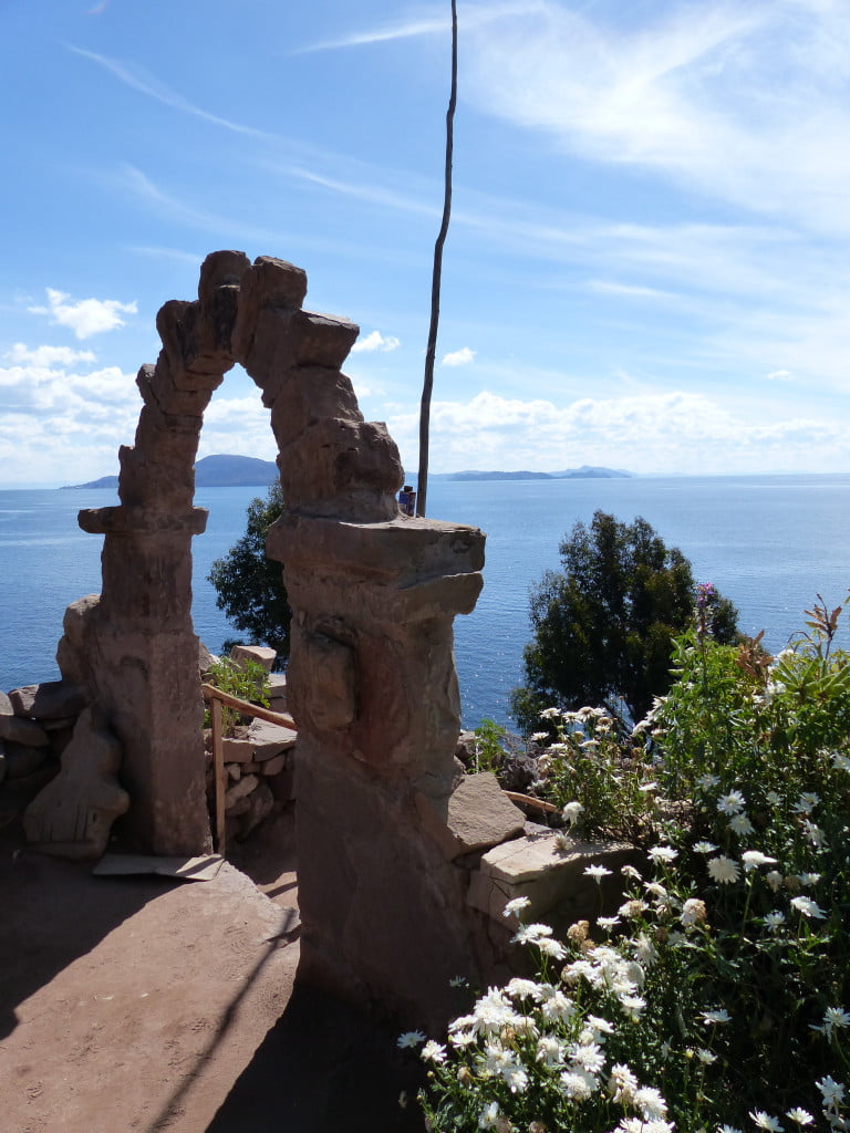 An ornate stone gate away on Taquile Island