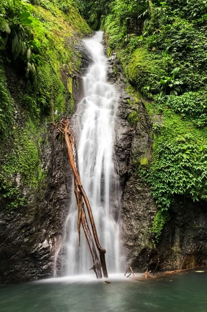 A Grenadan Waterfall in a leafy tropical setting