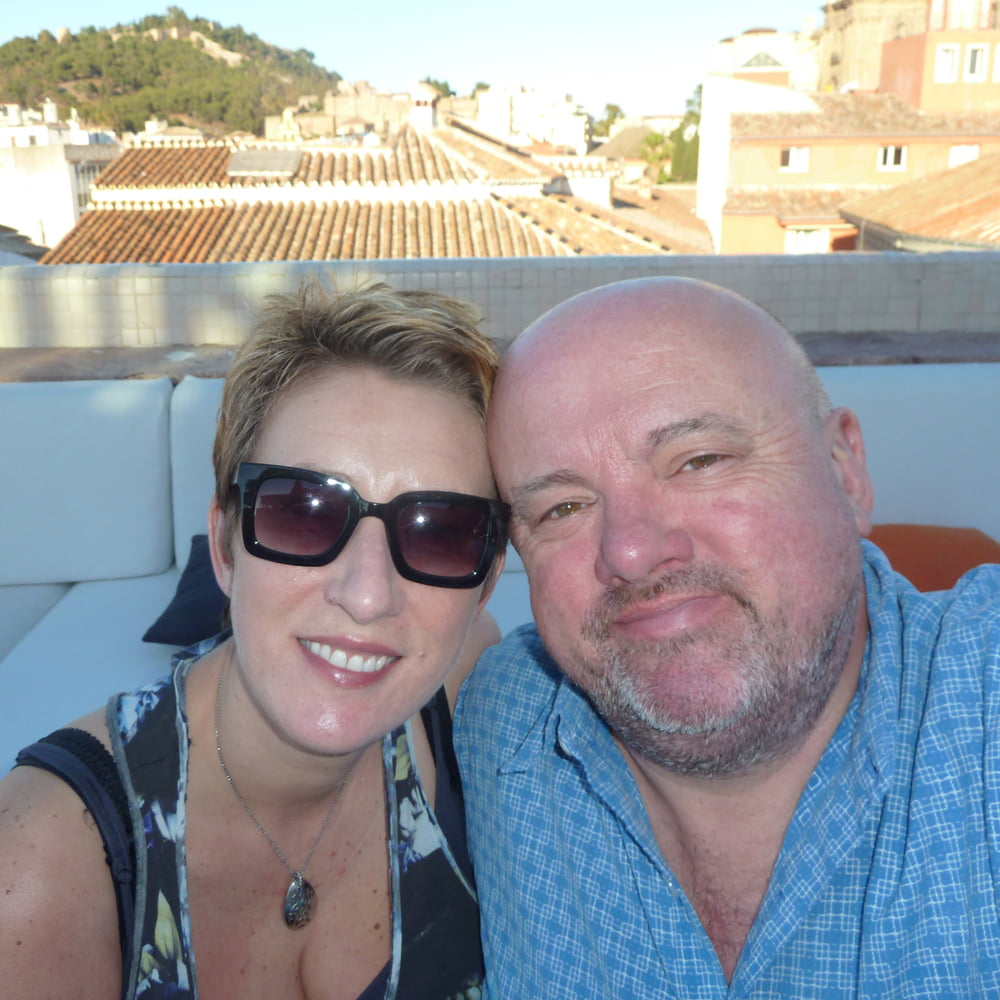 SueWhereWhyWhat and Husband Terry Malaga, Spain – May 2014