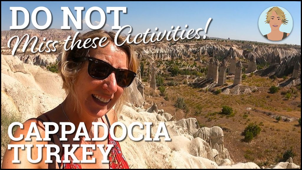 YouTube Cover image of a woman in sun glasses pointing to a sand covered building in the Turkish desert