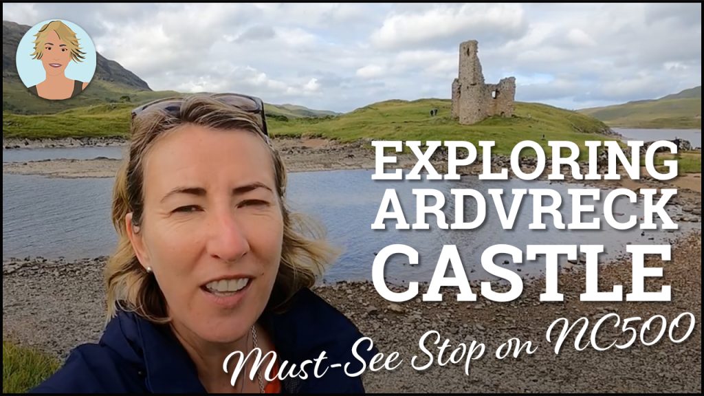 YouTube Cover image of a woman standing in front of a small lake with ruined castle on the distant shore