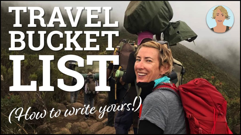 A blonde woman with a red rucksack turns to the camera to give a tired smile as she follows laden sherpas while Climbing Mount Kilimanjaro, 8 days on the Lemosho Route - Tanzania, Africa