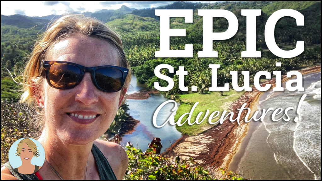 A blonde woman in Sunglasses smiling with a sunny beach backdrop