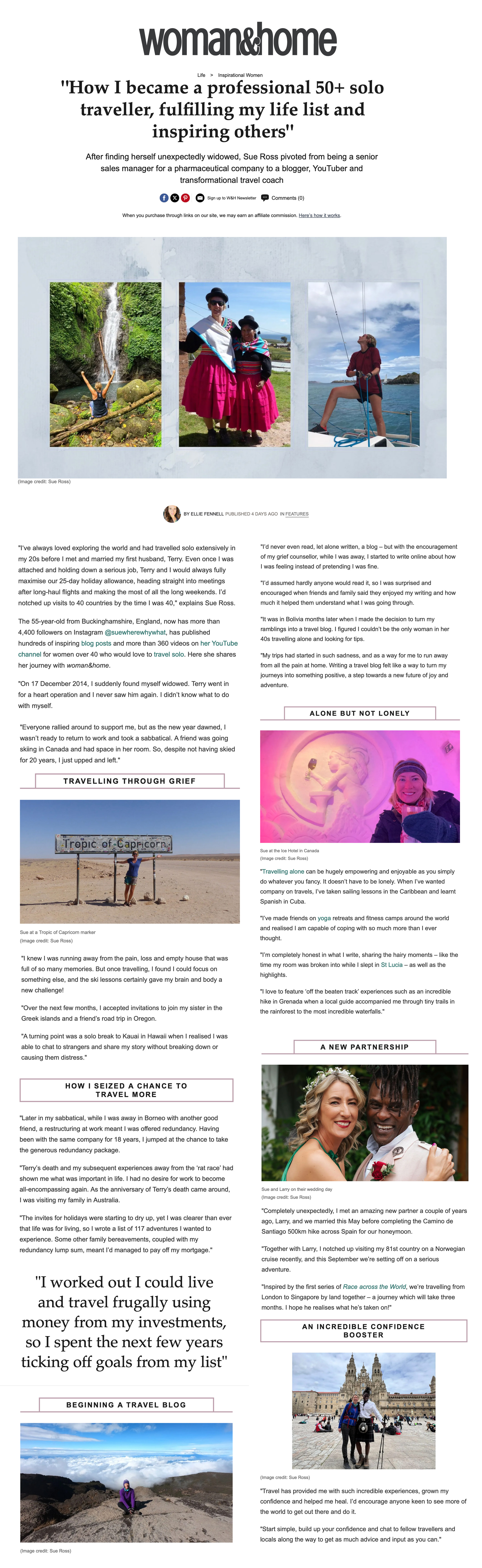 An article from Woman and Home Magazine featuring text and images